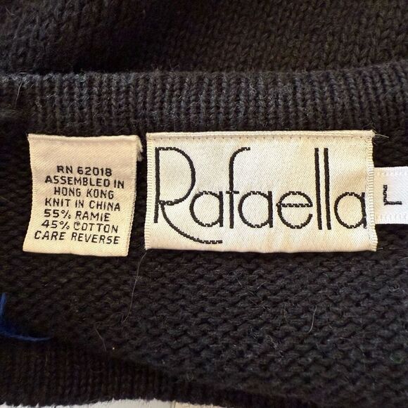 Vintage Rafaella Colorful Intarsia Knit Sweater Sz  L Artsy, Vintage - Picture 6 of 12